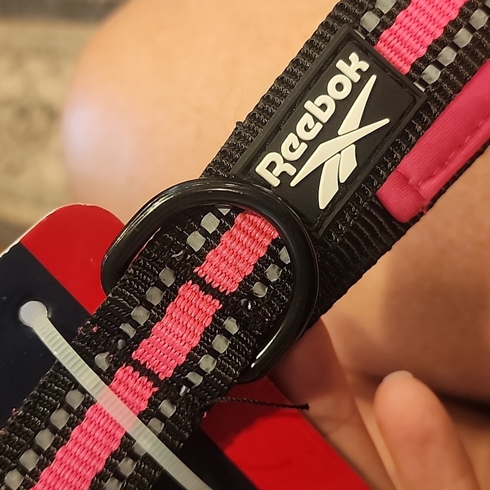 Reebok Pink and Black Neoprene Dog Collar